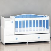 Garaj Home Pırlanta Mdfli Dolaplı 60x120 Beyaz Beşik - Mavi Döşemeli - 6