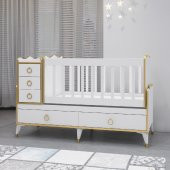 Garaj Home Alya Gold Avangart Beşik - Yatak ve Uyku Seti Kombinli-UYKU SETİ-MAVİ - 4