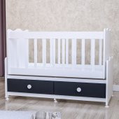 Garaj Home Elegant Mdfli Çıtalı 60x120 Beşik - Gri thumbnail 2