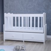 Garaj Home Elegant Mdfli Çıtalı 60x120 Beşik + Yatak - Beyaz thumbnail 3