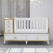 Garaj Home Alya Gold Avangart Beşik - Yatak ve Uyku Seti Kombinli-UYKU SETİ-BEYAZ - 2