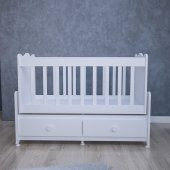 Garaj Home Elegant Mdfli Çıtalı 60x120 Beşik + Yatak - Beyaz thumbnail 4