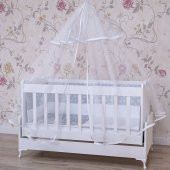 Garaj Home Elit 60x120 Uyku Seti+ Yatak+Cibinlik Beşik - Gri-UYKU SETİ-BEYAZ - 1