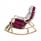 Mobildeco Vezir Lüx Ahşap Çift Minderli Çift Cepli Sallanan Sandalye Bordo/Krem - 6