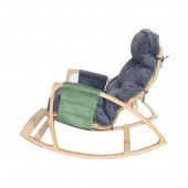 Mobildeco Vezir Lüx Ahşap Çift Minderli Çift Cepli Sallanan Sandalye Yeşil/Füme - 5