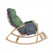 Mobildeco Vezir Lüx Ahşap Çift Minderli Çift Cepli Sallanan Sandalye Yeşil/Füme - 6