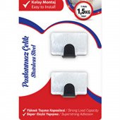 VODASEAL KENDİNDEN YAPIŞKANLI PASLANMAZ ÇELİK KARE KROM 2 Lİ ASKI NM 78 3850 - 1
