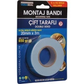 VODASEAL ÇİFT TARAFLI MONTAJ BANDI BEYAZ 20 MM 3 METRE NM 78 0574 - 1