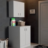 BELİNZA KAPAKLI ÇAMAŞIR MAK. DOLABI BEYAZ 70 CM - 1