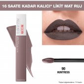 Maybelline New York Super Stay Matte Ink Likit Mat Ruj - 90 Huntress - Gri - 1
