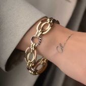 14k Altın Renkli Hallow Bileklik thumbnail 3