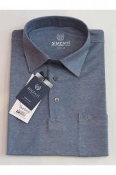 BLUES MODA Simenti İnterlok Gömlek Yaka Tişört - 7