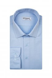 Slim Fit Armür Desenli Erkek Gömlek - 1