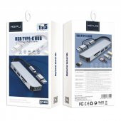 HEPU HP-B06 7in1 USB Type-C Girişli HUB Çoklayıcı Kart Okuyucu - 5