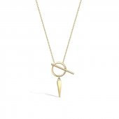 14k Altın Sallantılı Halka Spike Kolye thumbnail 1