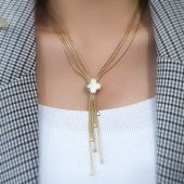 14k Altın Yonca Gerdanlık Kolye thumbnail 1