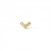 14k Çift Şerit V Altın Tek Küpe thumbnail 1