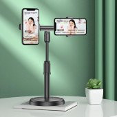 Polham Masaüstü Canlı Yayın Seti Çift Telefon Tutucu Stand Masaüstü Youtube Tiktok Canlı Yayın Seti - 2