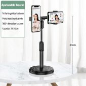Polham Masaüstü Canlı Yayın Seti Çift Telefon Tutucu Stand Masaüstü Youtube Tiktok Canlı Yayın Seti - 4