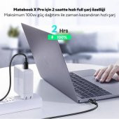 Polham 100CM Güçlendirilmiş 100W PD 3.1 Type C To Type C Şarj ve Data Kablosu, Hızlı Şarj Kablosu - 2