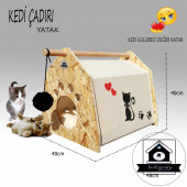 Kedi Çadırı - Oyun Alanı - Kedi Evi - Kedi Kulübesi-Yataklı Çadır - 1