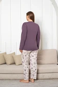 Nisanca Uzun Kollu %100 Pamuk Büyük Beden Anne Pijama Takımı- Anne Özel Serisi - 4