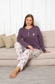 Nisanca Uzun Kollu %100 Pamuk Büyük Beden Anne Pijama Takımı- Anne Özel Serisi - 1