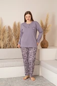 Nisanca Uzun Kollu %100 Pamuk Büyük Beden Anne Pijama Takımı- Anne Özel Serisi - 3