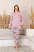 Nisanca Uzun Kollu %100 Pamuk Büyük Beden Anne Pijama Takımı- Anne Özel Serisi - 6