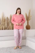 Nisanca Uzun Kollu %100 Pamuk Büyük Beden Anne Pijama Takımı- Anne Özel Serisi - 8