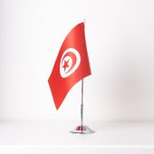 Tunus Tekli Masa Bayrağı Saten Kumaş Dijital Baskı 15x22,5 cm - 1