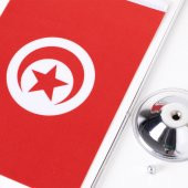 Tunus Tekli Masa Bayrağı Saten Kumaş Dijital Baskı 15x22,5 cm - 2