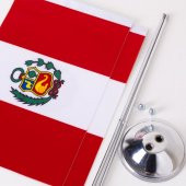 Peru 2li Masa Bayrağı Saten Kumaş Dijital Baskı 15x22,5 cm - 2