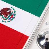 Meksika 2li Masa Bayrağı Saten Kumaş Dijital Baskı 15x22,5 cm - 2