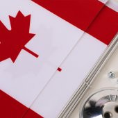 Kanada 2li Masa Bayrağı Saten Kumaş Dijital Baskı 15x22,5 cm - 2