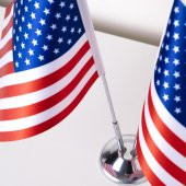 Amerika 2li Masa Bayrağı Saten Kumaş Dijital Baskı 15x22,5 cm - 3