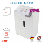 HSM SHREDSTAR X15 Evrak İmha Makinesi / Kağıt Kırpma Makinesi - CD İmha Makinesi - Çapraz/Konfeti Kesim 4x37mm - 26lt - 4