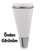 Iron Lüks Mobilya Kanepe Sehpa Tv Ünitesi Koltuk Ayağı 15 Cm Beyaz Krom Baza Ayakları - 6