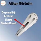 Iron Lüks Mobilya Kanepe Sehpa Tv Ünitesi Koltuk Ayağı 15 Cm Beyaz Krom Baza Ayakları - 3