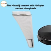 Iron Lüks Mobilya Kanepe Sehpa Tv Ünitesi Koltuk Ayağı 15 Cm Beyaz Krom Baza Ayakları - 2
