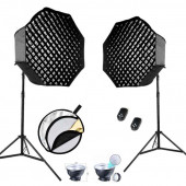 Gdx HD-60W Led & 95 Octa Gridli Softbox 2'li Video Işık Seti - 1