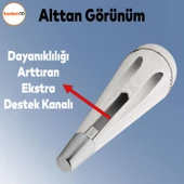 Iron Lüks Mobilya Kanepe Tv Ünitesi Konsol Koltuk Ayağı 19 Cm Beyaz Krom Ayakları thumbnail 3