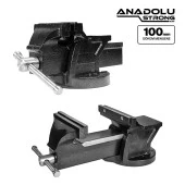 Anadolu Strong 100mm 4" Dövme Çelik Sabit Tezgah Masa Mengenesi - 1