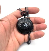 Valkyrie Vintage Roma Rakamlı Cep Saati Köstekli Saat Siyah - 5