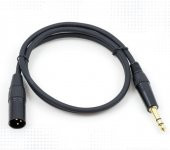 XLR Erkek to 6.3 mm TRS Stereo Kaliteli Siyah Kablo 5 Metre - 1