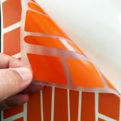 Şerit Tasarımlı Alev Turuncusu Motosiklet Kask Sticker Çınar Extreme - 3