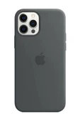 Apple iPhone 11 Pro Uyumlu Logolu Içi Kadife Altı Açık Lansman Gri Silikon Kılıf - 1