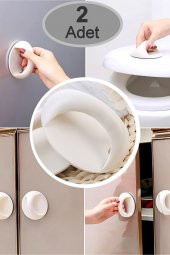 2 Adet Çok Amaçlı Kendinden Yapışkanlı Klozet Kapağı Çekmece Buzdolabı Tutacak Kulp Tutma Aparatı - 1