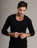 Hasyün 4002 Erkek Siyah Uzun Kollu Yün Fanila - 1