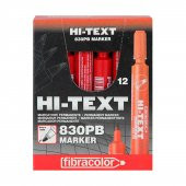 Hi-Text 830PB Yuvarlak Uç Permanent Marker Koli Kalemi Kırmızı 12 Adet - 1